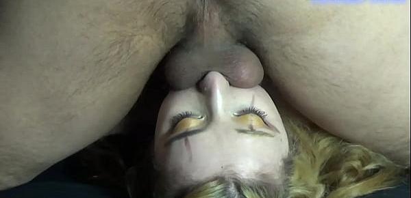  Latina Thot Gets Extreme Skull Fuck 69 Upside Down for Deepthroat ending with Pulsating Throatpie